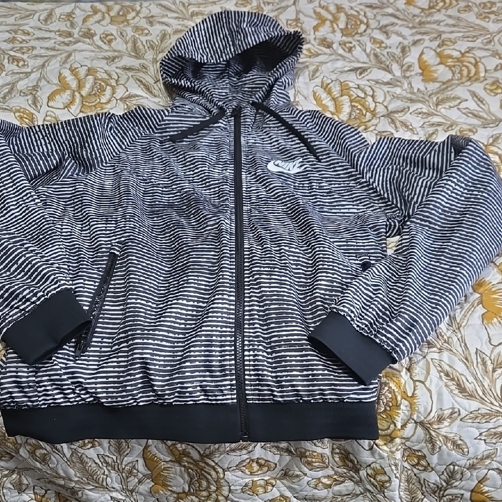 Nike Black and White Striped Jacket